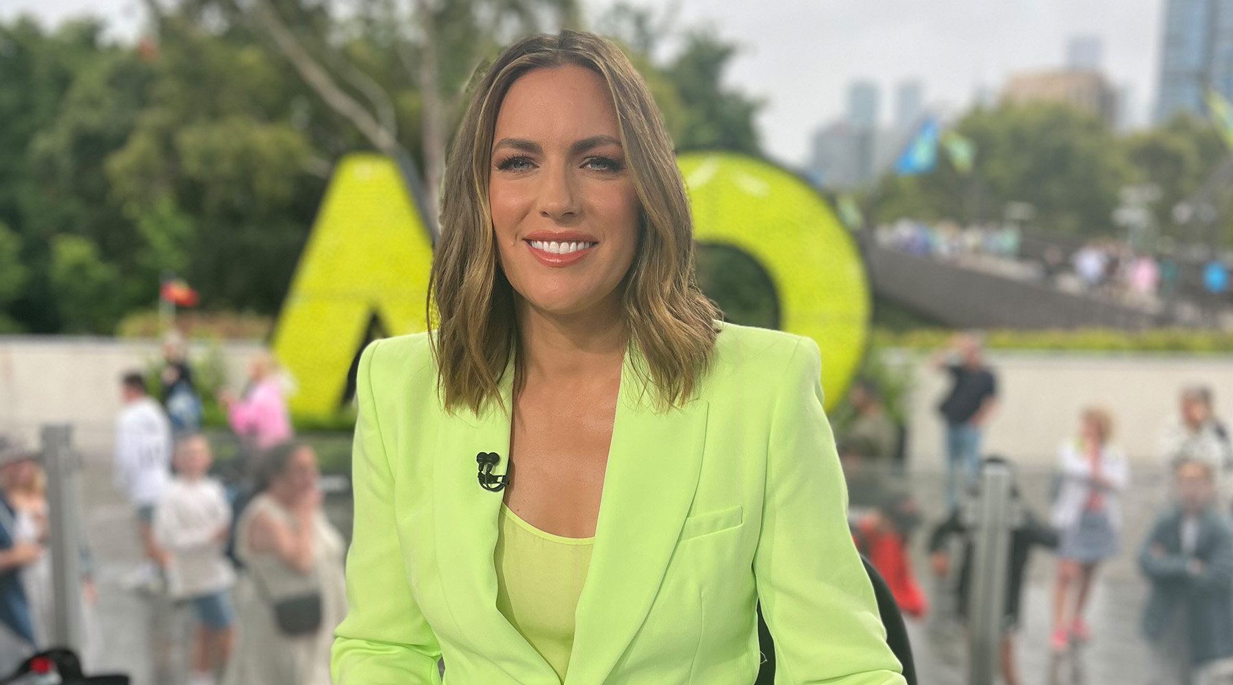 roz kelly on set at the Australian Open 2023, Melbourne. 