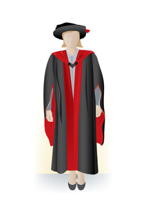 Doctor of Philosophy academic dress, front