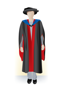 Professional doctorate academic dress, front