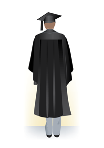 Associate degree academic dress, back