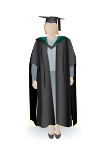 Masters academic dress, front