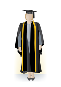 Graduate certificate academic dress, front