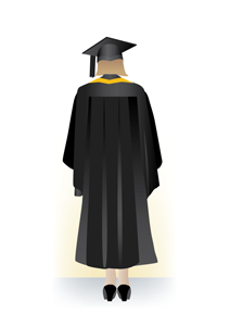 Graduate certificate academic dress, back