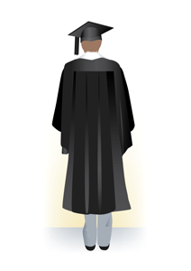 Graduate diploma academic dress, back