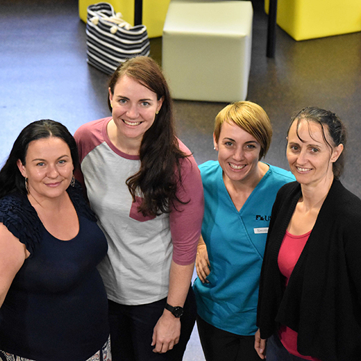 Nursing Science students from USC’s Gympie campus Antonija Monckton, Laura Keldoulis, Emma Kendall and Amanda Keldoulis.  