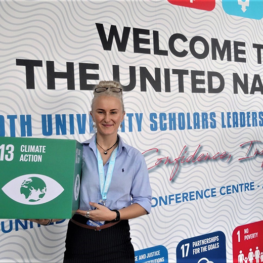 USC Business graduate Kate Whitaker attends the United Nations University Scholars Leadership Symposium for the world’s most promising young leaders. 