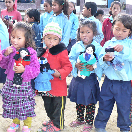 Children from a small village in Nepal’s Rasuwa district   