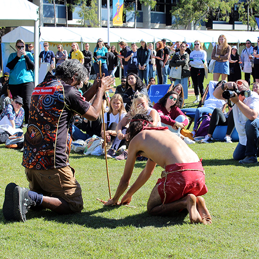 The Gubbi Gubbi Dance Troupe at USC Orientation