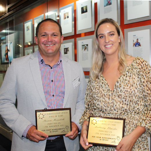 Sunshine Coast Sports Hall of Fame inductees Brittany Elmslie and Steven Meredith