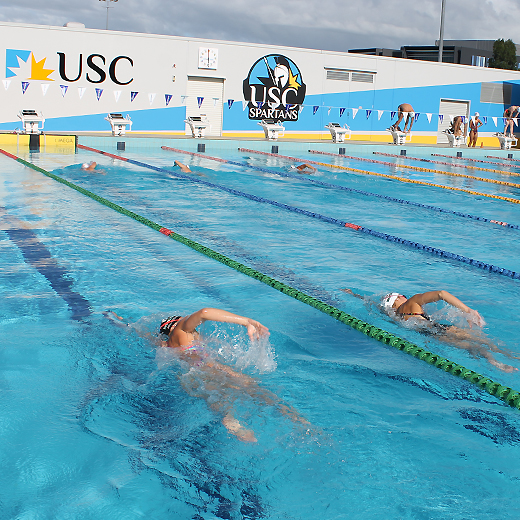 Spartans swimmers training at the USC aquatic centre