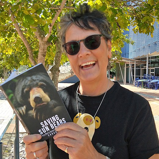 USC academic Sarah Pye with her book Saving Sun Bears