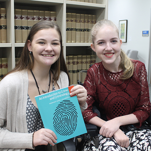 First-year Law students Hannah Bartimote (left) and Breanna Medcalfe