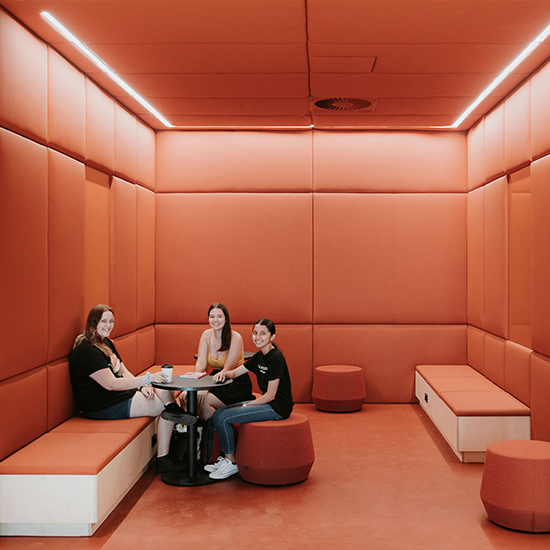 Students in study alcove at USC Moreton Bay