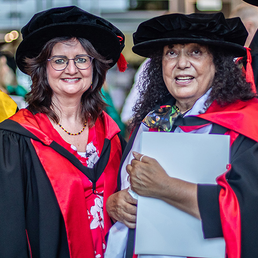 Professor of Education Research Catherine Manathunga  (left) and graduate Dr Hope O'Chin