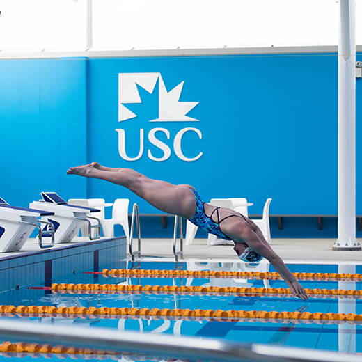 Spartans Paralympic swimmer Katja Dedekind at USC Pool in 2020
