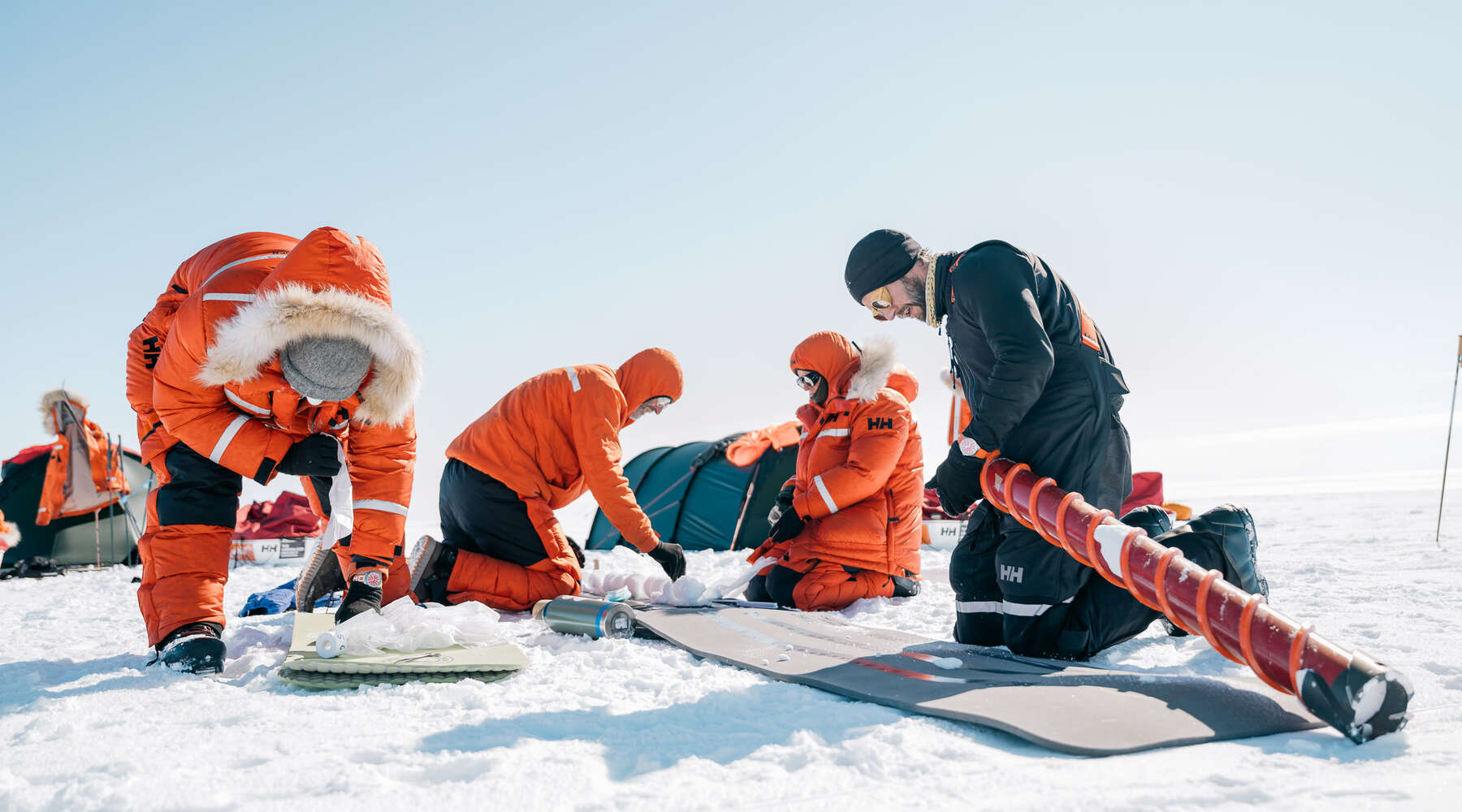 team collecting scientific data