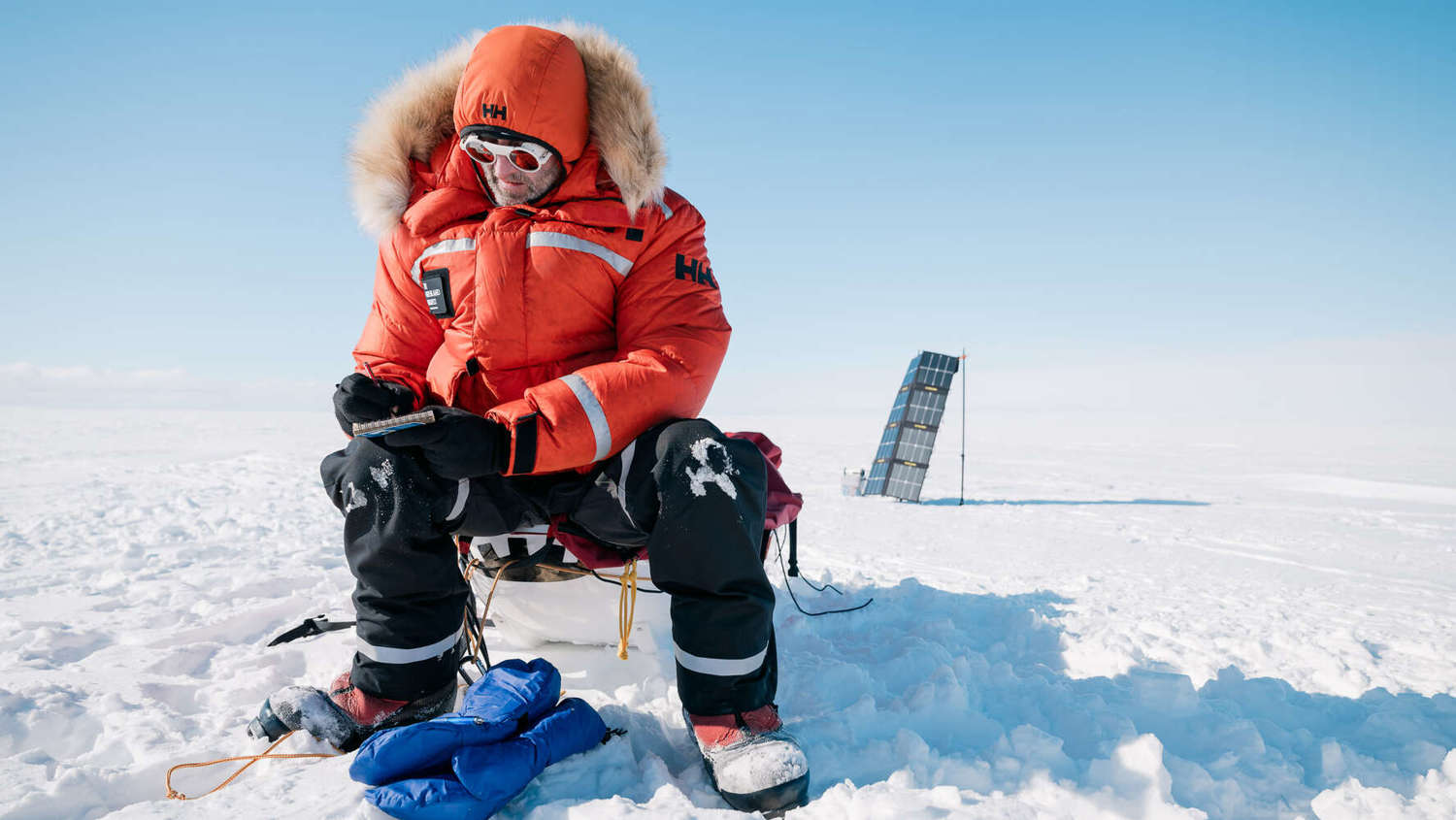 Adrian McCallum using scientific equipment