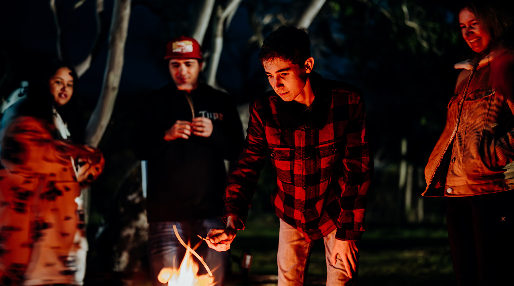 Group around a campfire