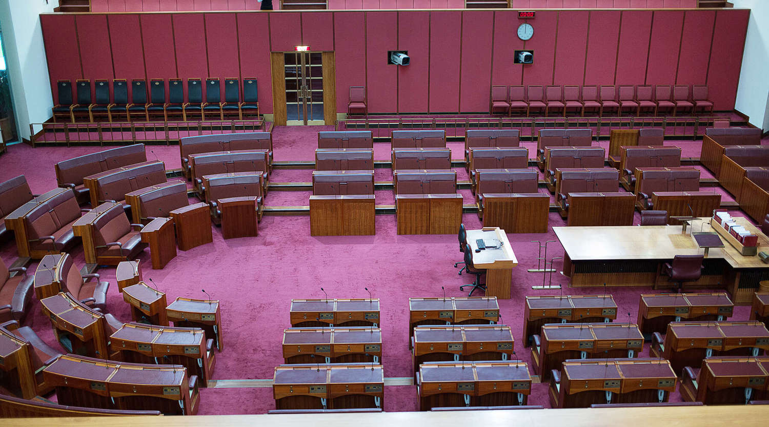 Interior of the Senate Chamber, Parliament House, Canberra, Australian Capital Territory, Australia