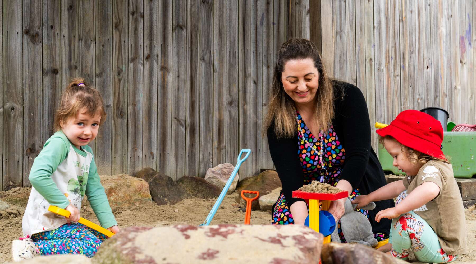 Kristin Papworth playing with her daughters